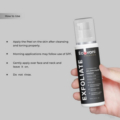 Ecovani Organics 25% AHA Liquid Salicylic Acid Exfoliant