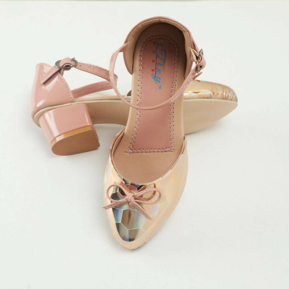 Tiny Bugs Girls Party Wear Ballerinas Heels - Peach