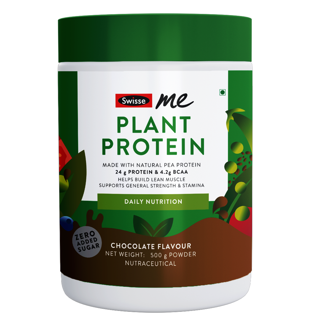 SwisseMe Plant Protein Powder - Chocolate Flavour - 500 gms