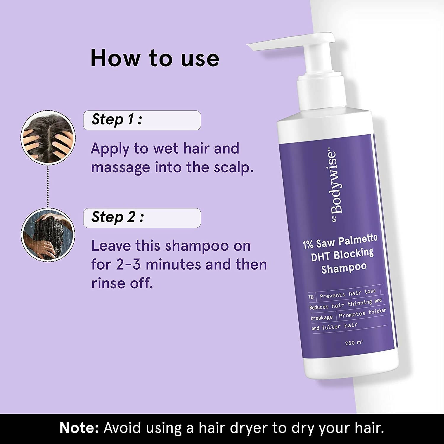 BeBodywise 1% Saw Palmetto DHT Blocking Shampoo - 250 ml