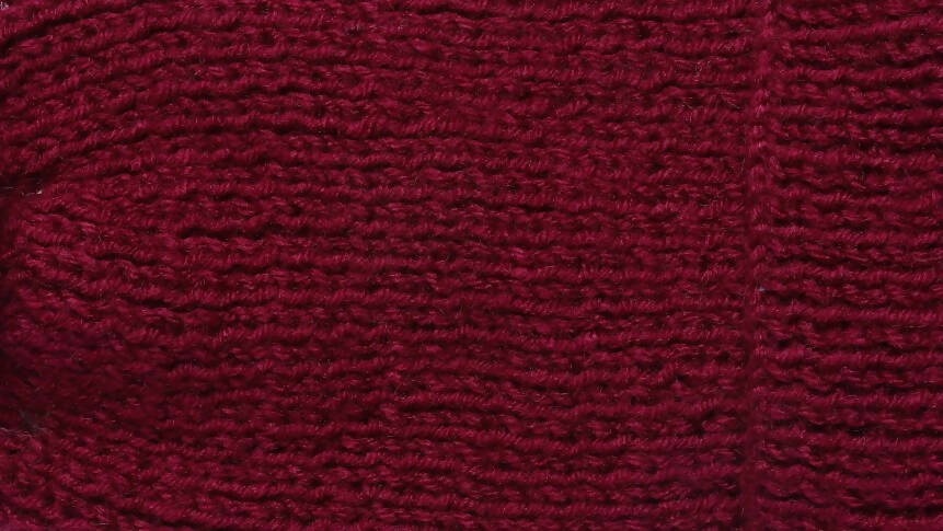 Chutput Kids Woollen Hand Knitted Pom Pom Detailed Cap - Maroon