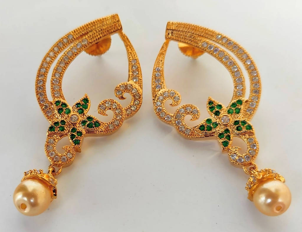 Green CZ Danglers