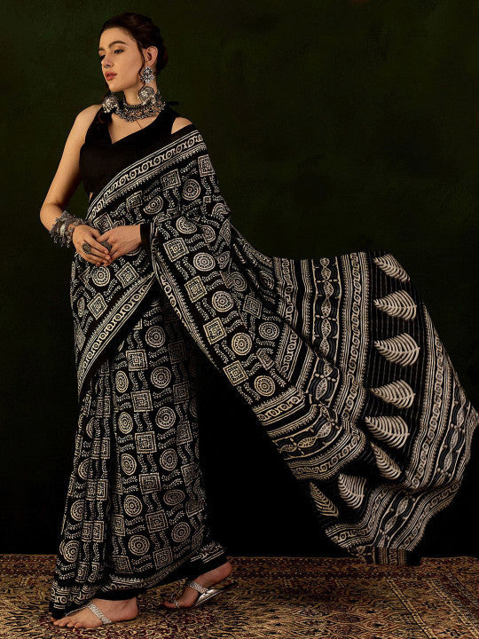 Sangria Printed Dabu Saree