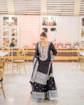 Faux Georgette Sequence Work With Front Side Work Top Sharara With Dupatta