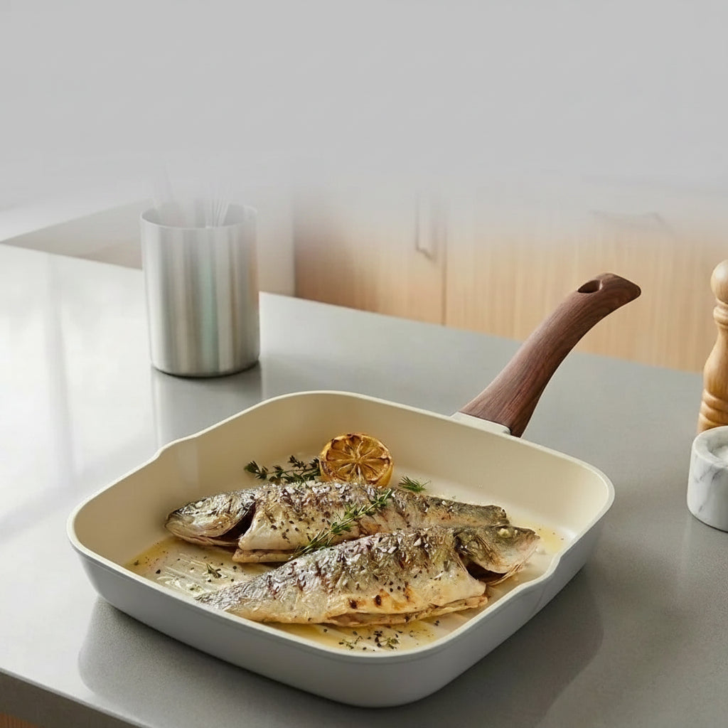 Vinod CeraVit Square Grill Pan Ceramic Non-Stick Induction Friendly