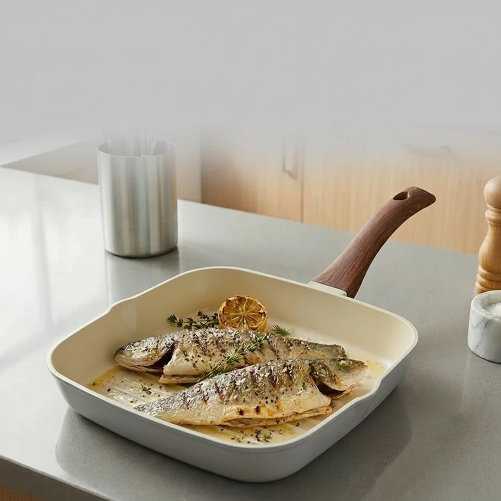 Vinod CeraVit Square Grill Pan Ceramic Non-Stick Induction Friendly