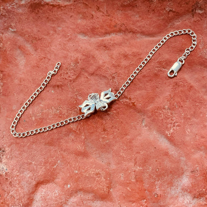 trueBrowns 925 Sterling Silver Lord Shiva Trishul Silver Chain Rakhi