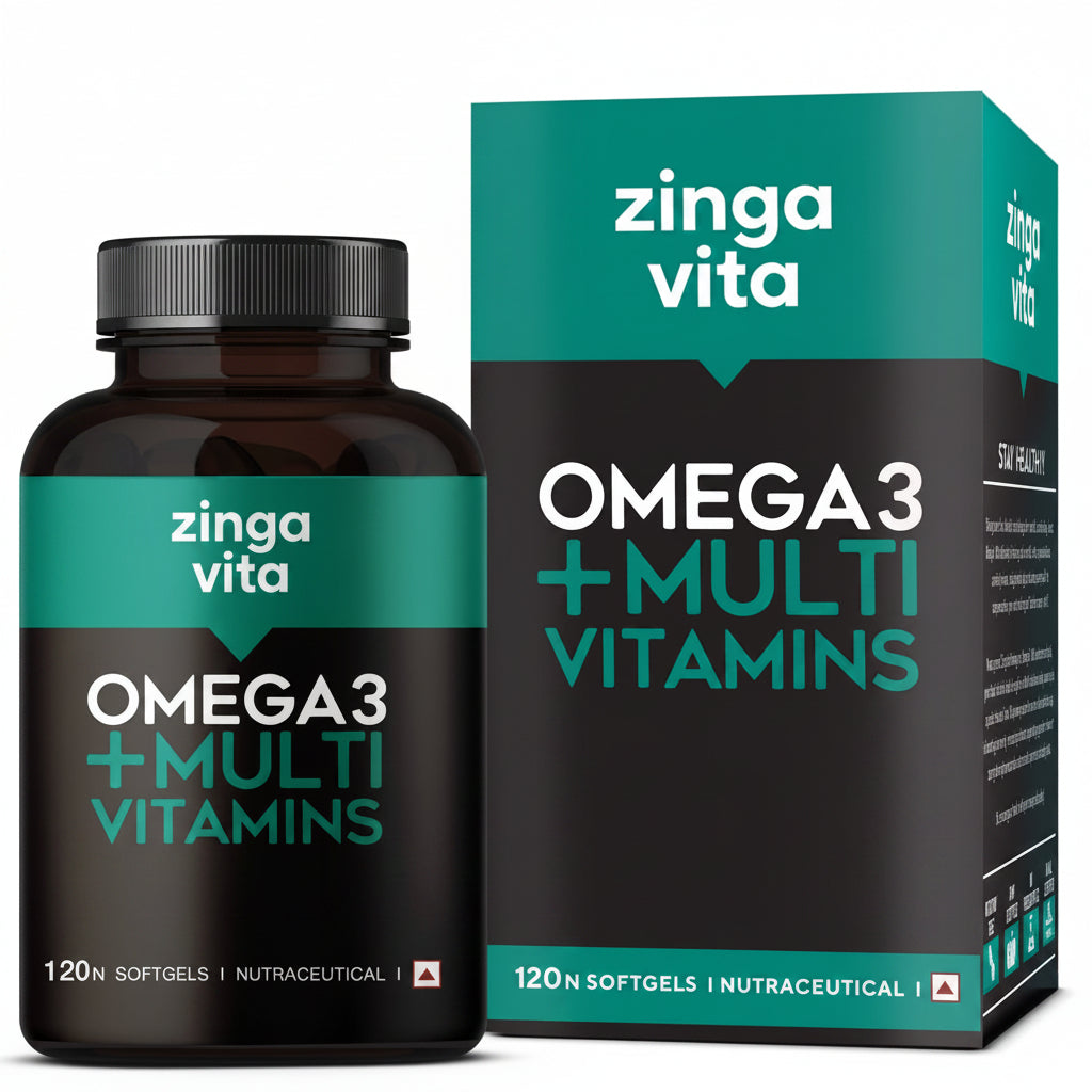 Zingavita Omega 3 With Multivitamins for Holistic Health - 120 softgels