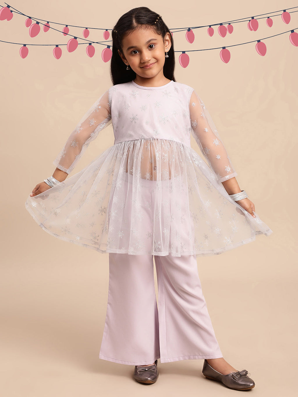 Ahalyaa Blue Net Straight Kurta Sets