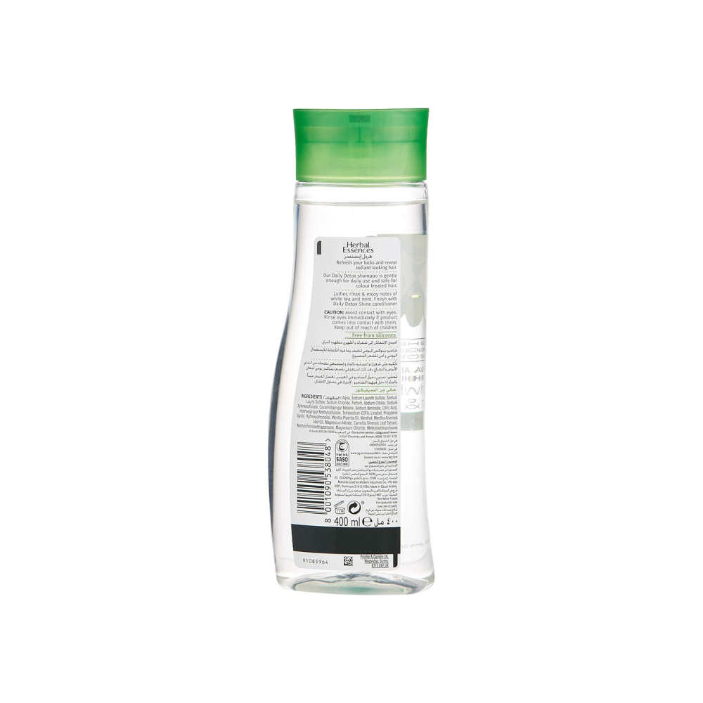 Herbal Essences Daily Detox Shine White Tea and Mint Shampoo - 400 ml