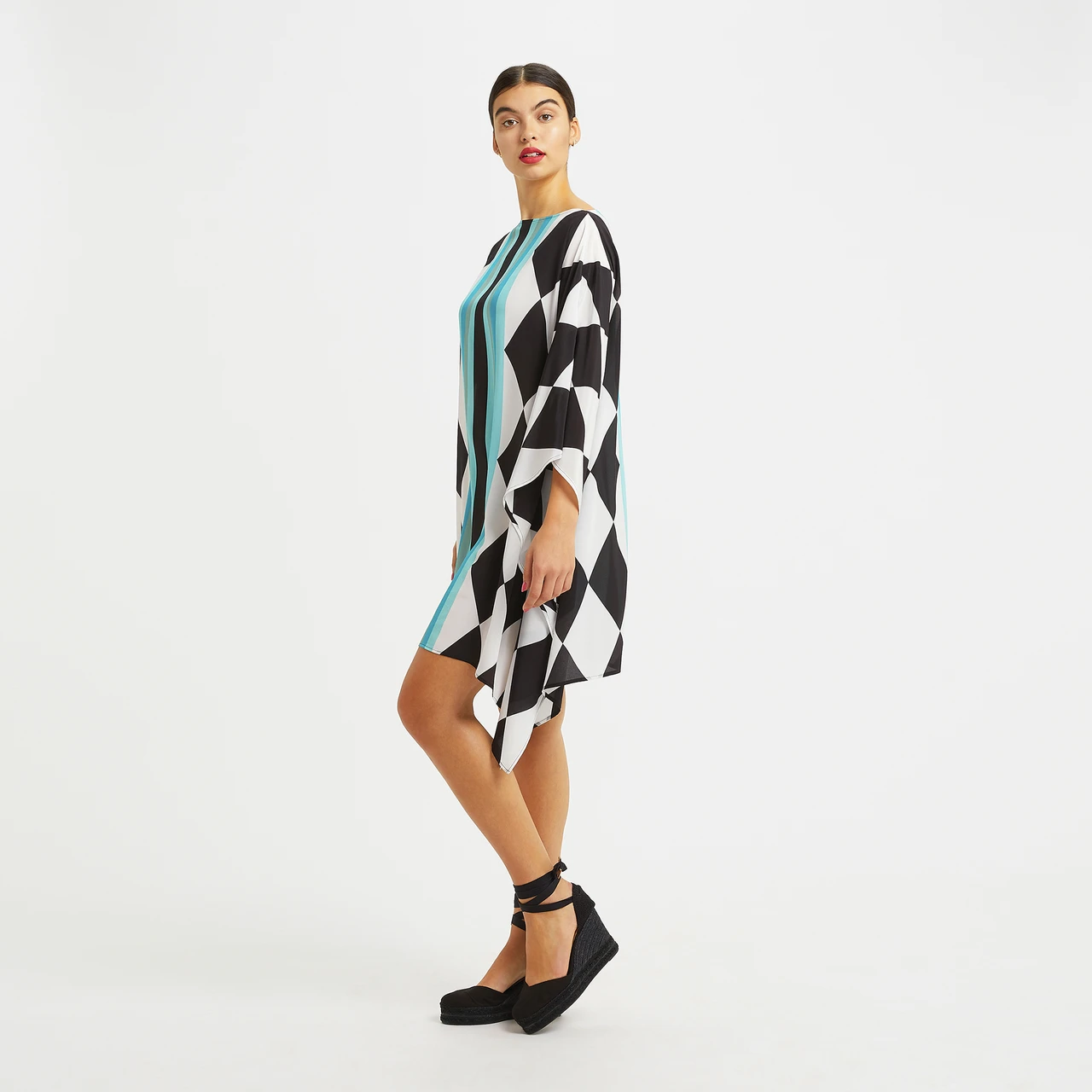 Women's Soft Silk Crepe Kaftan, Short Caftan