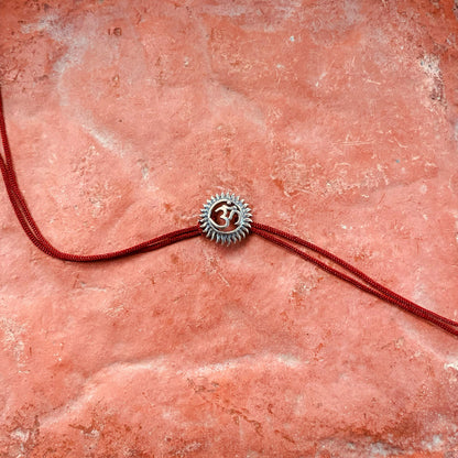 trueBrowns Sterling Silver Om Thread Rakhi
