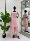 Faux Georgette With Thread Sequence Work Top Chudidar With Dupatta