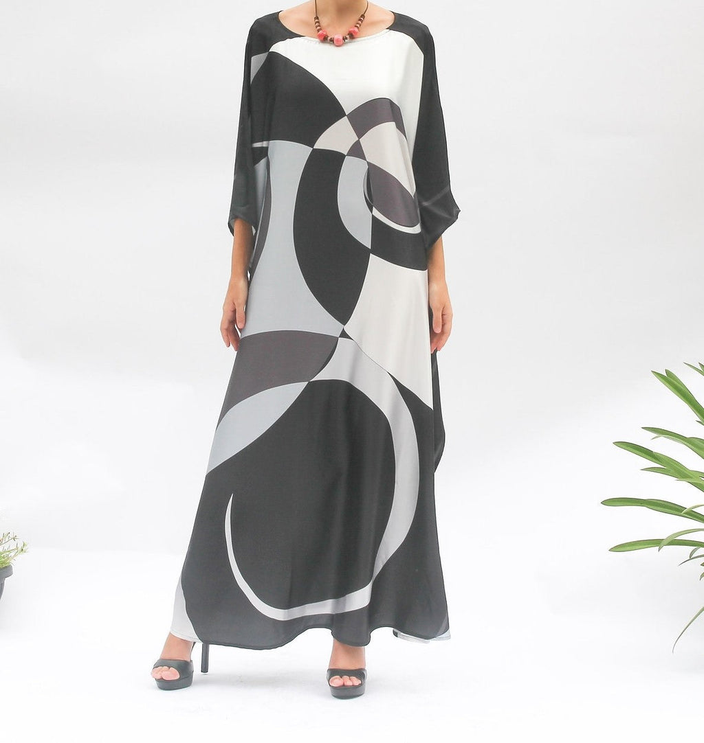 Soft Satin Silk Caftan Dress Women's Luxury Long Kaftan
