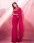 Fancy Georgette Sequence Work Saree & Blouse ,Wedding  Sari & Blouse