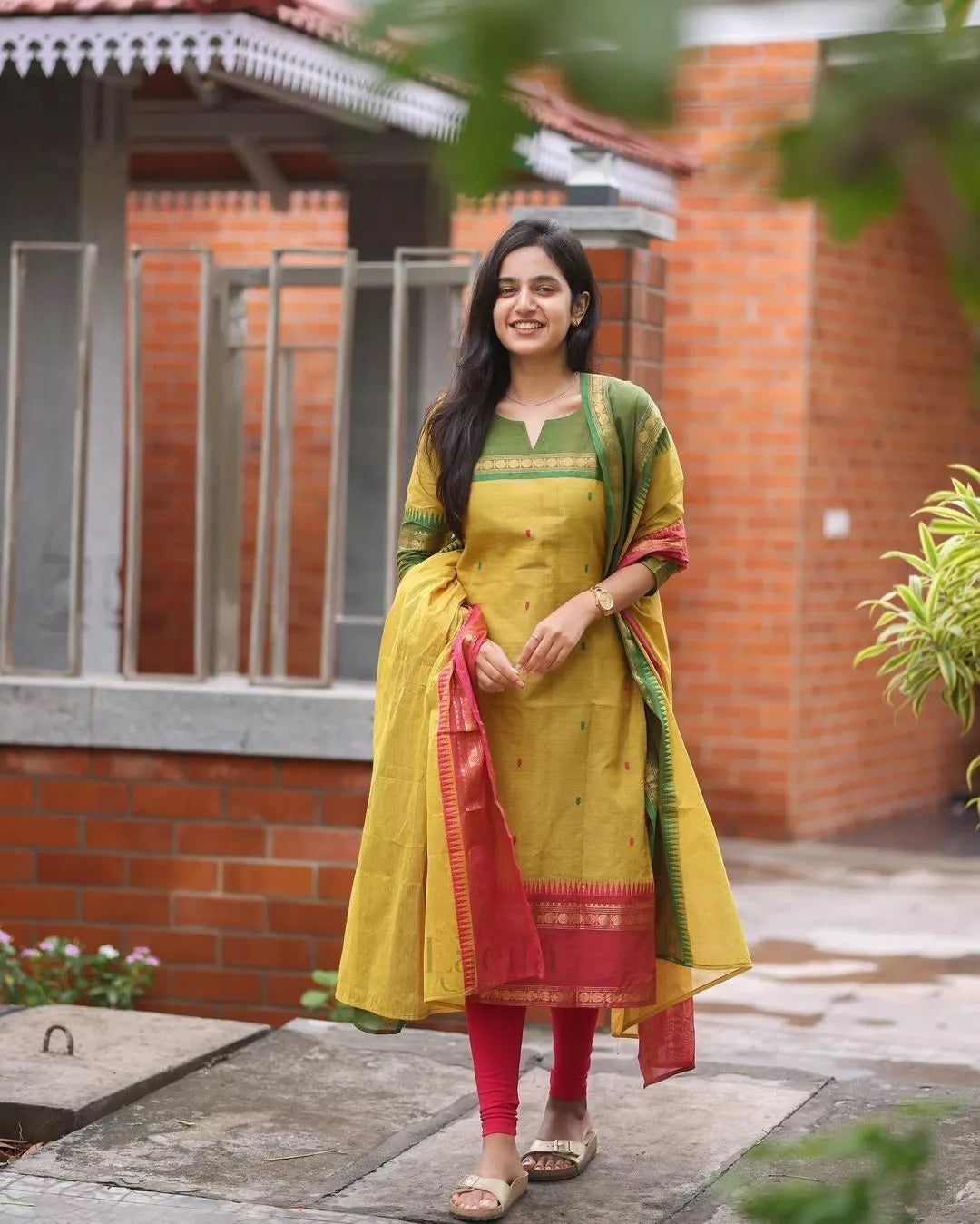 Pure Kanchi Cotton Top Bottom With Dupatta