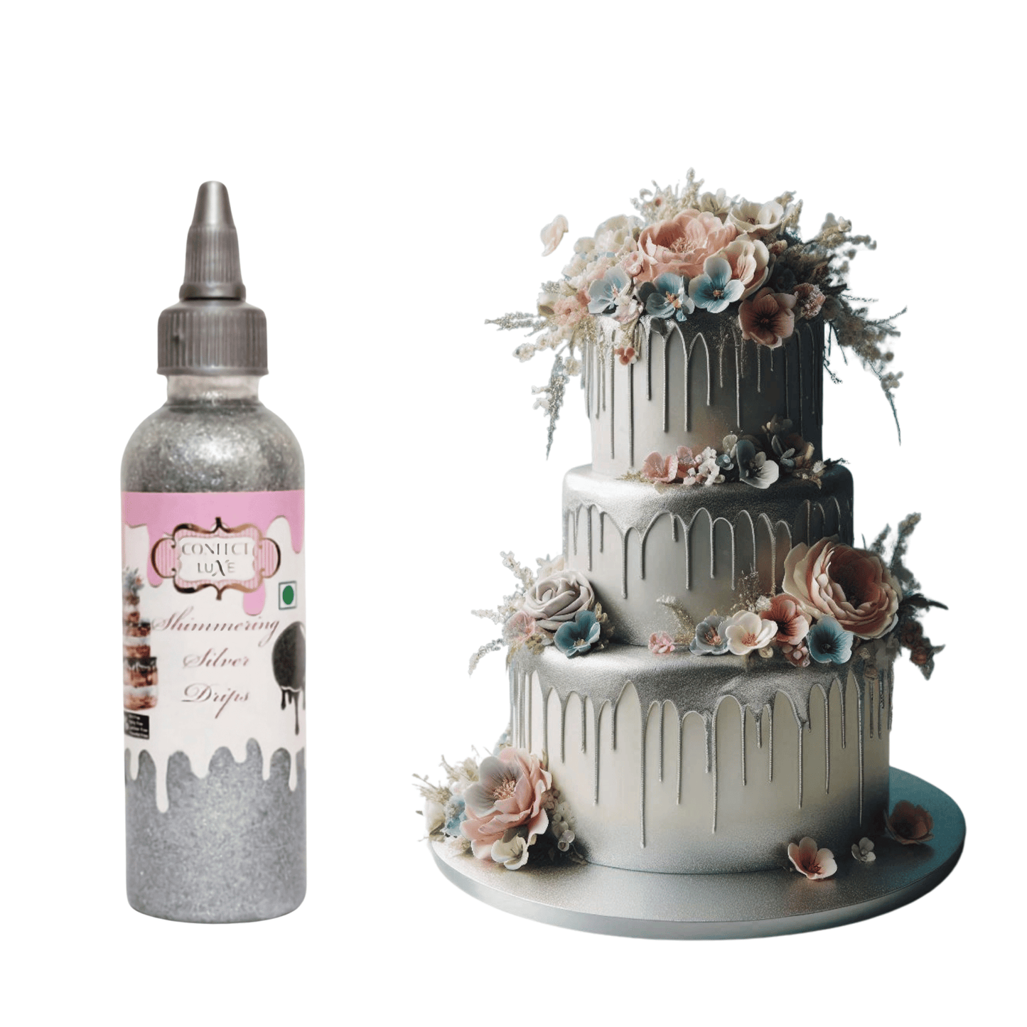 Confect Shimmering Silver | Edible Drips