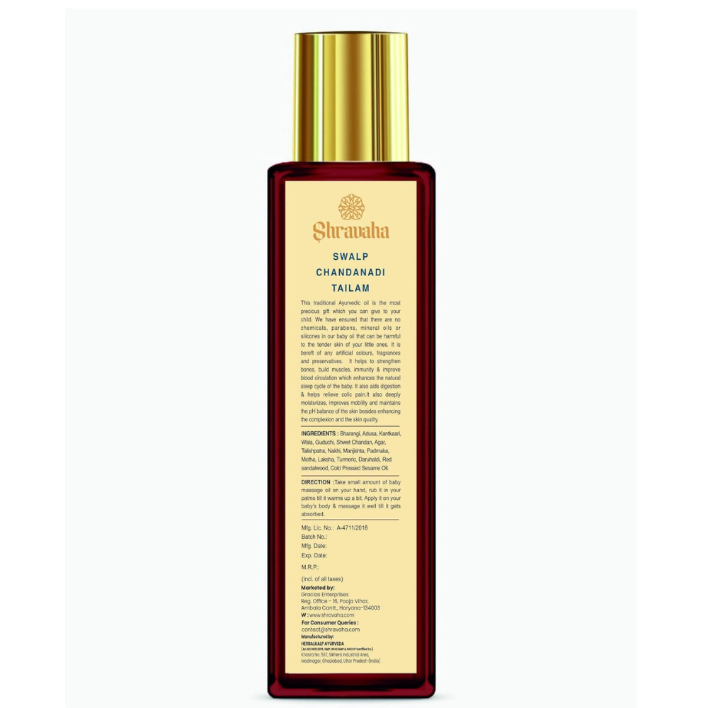 Shravaha Swalp Chandanadi Tailam - 100 ml