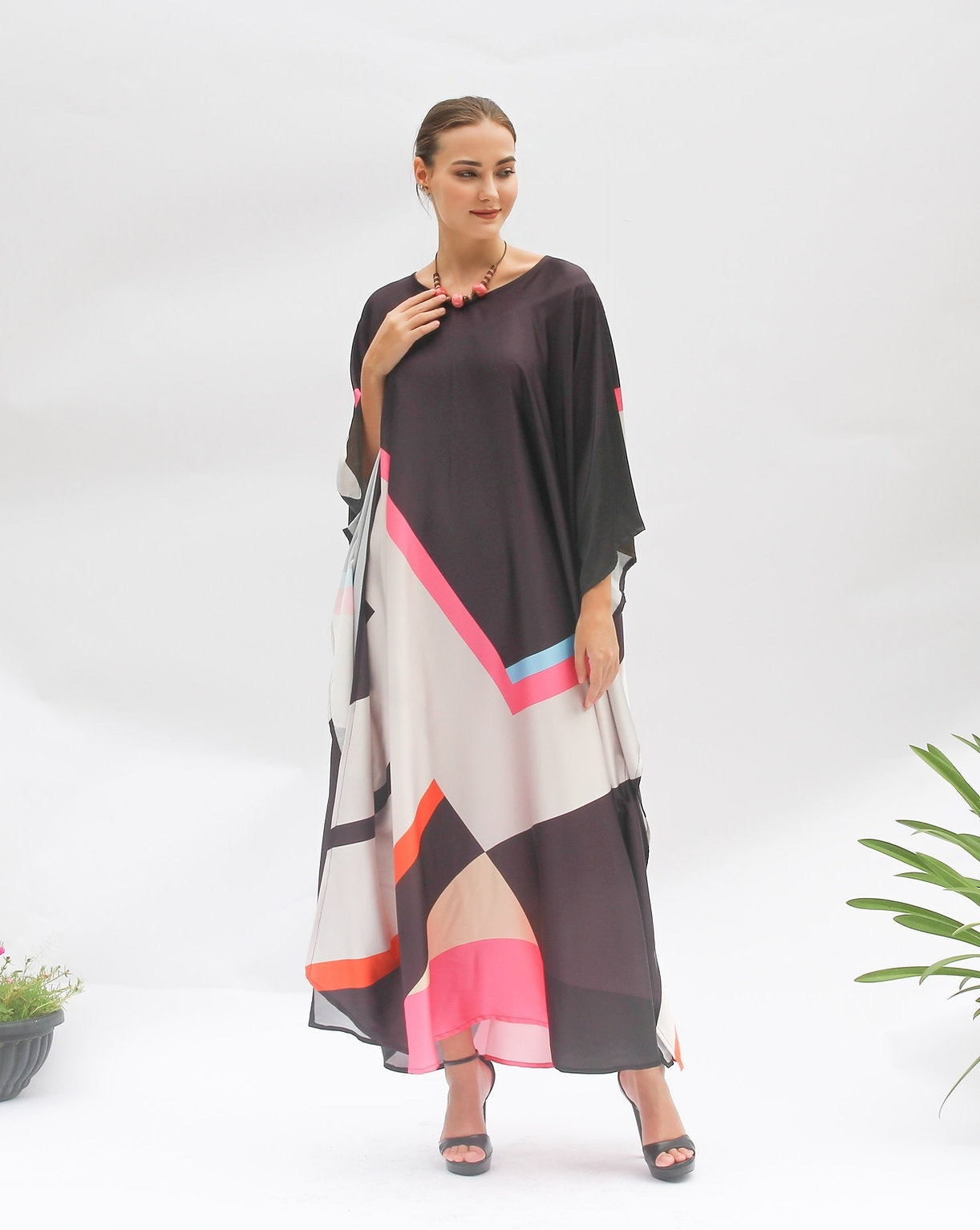 Soft Satin Silk Occasion Wear  For Women's Long Kaftan