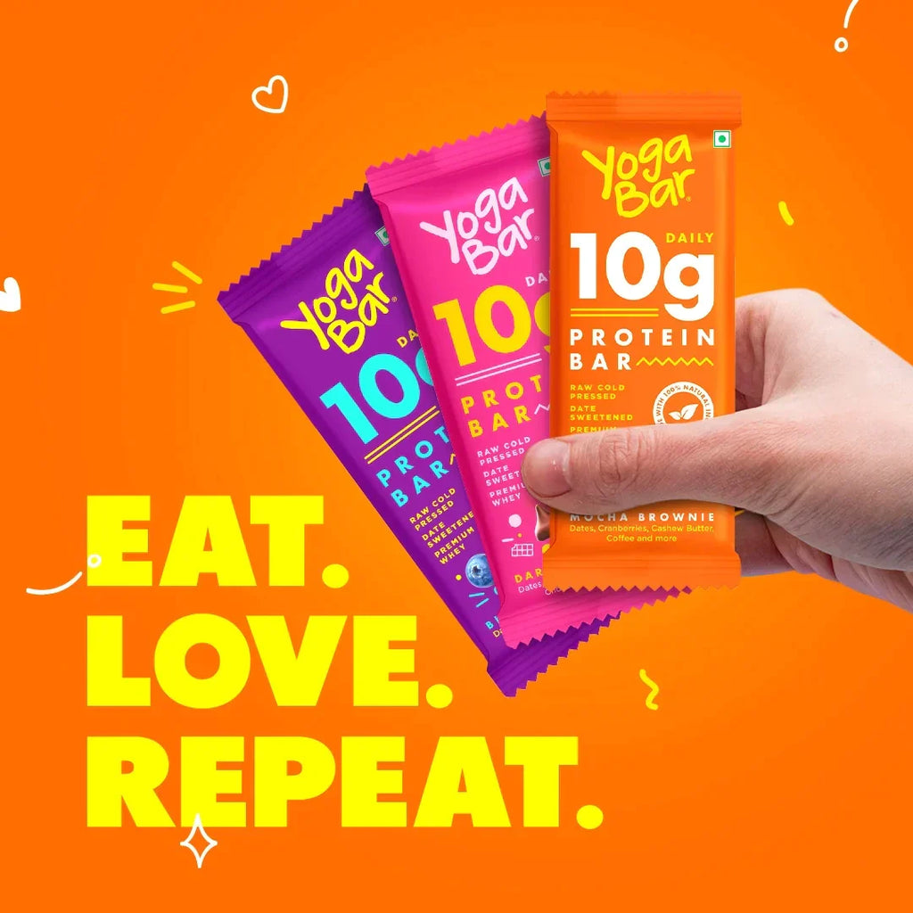 Yogabar Mocha Brownie 10g Protein Bar - 60 gms