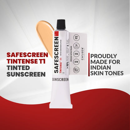 Chosen Tintense Bisque Shade Tinted Sunscreen SPF 40+ Pa++++ 8-Hour Water Resistance, No White Cast