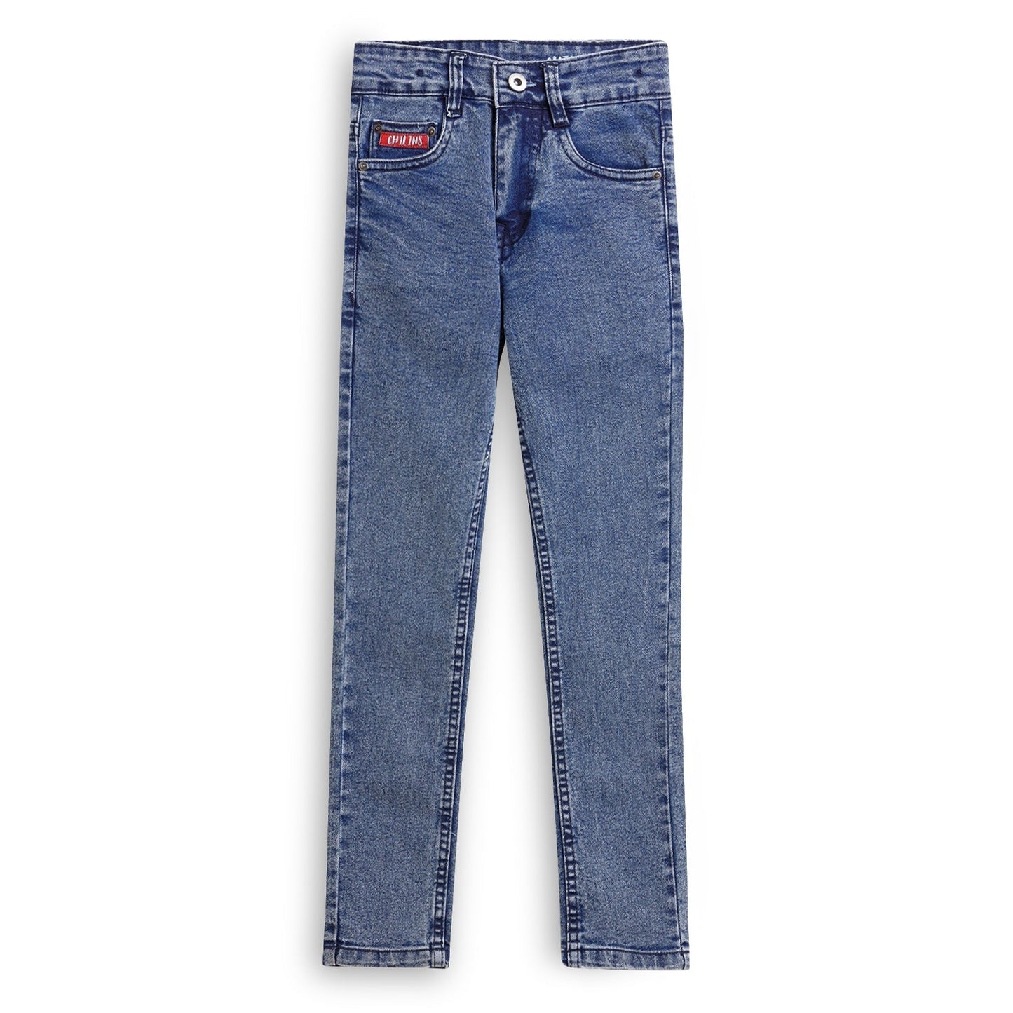 Chilins Girls Slim Mid Rise Cotton Comfortable Blue Jeans
