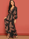 Women's Caftan Linen Casual Wear Digital Printed Long Kaftan