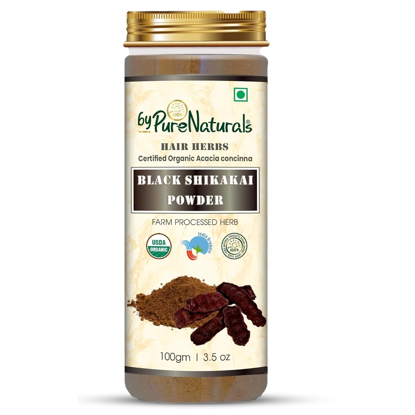 byPureNaturals Organic Black Shikakai Powder