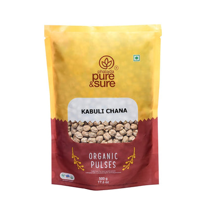 Pure & Sure Kabuli Chana Traditional Organic Pulses - 500 gm