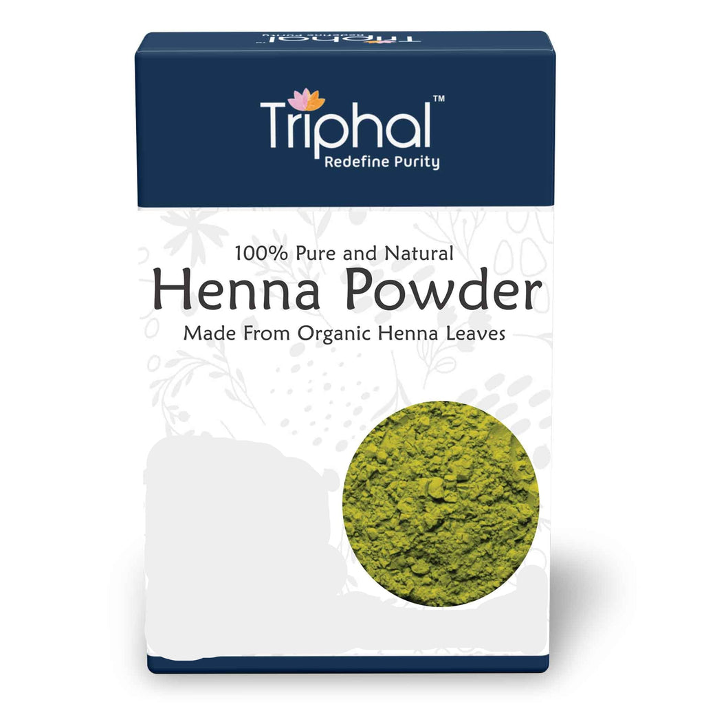Triphal Henna Powder for Hair Color and Body Art - Natural and Pure - Chemical Free
