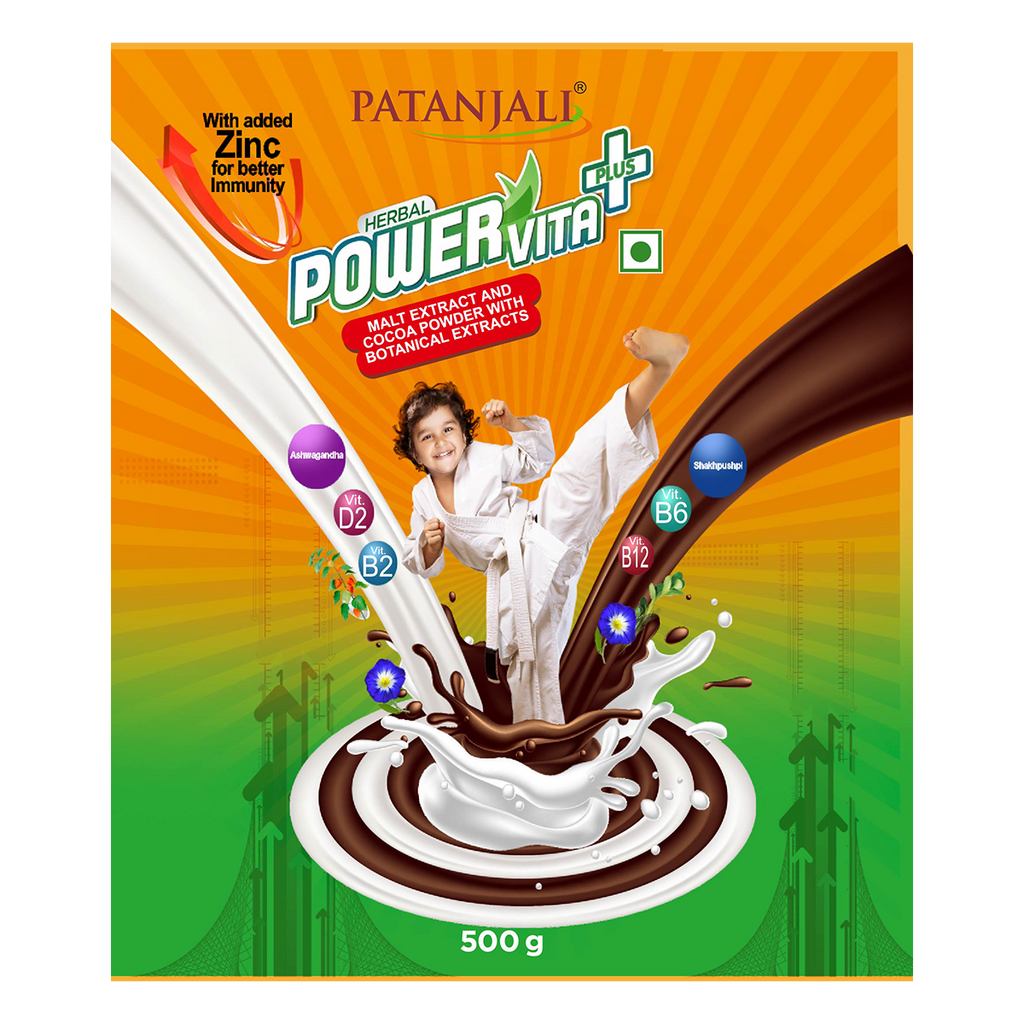 Patanjali Herbal Powervita Powder Plus Refill Pack - 500Gm