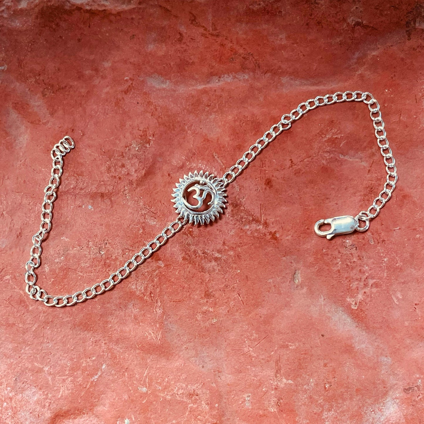 trueBrowns 925 Sterling Silver Om Silver Chain Rakhi