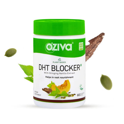 OZiva Plant Based DHT Blocker With Stinging Nettle Extract - 60 Cap