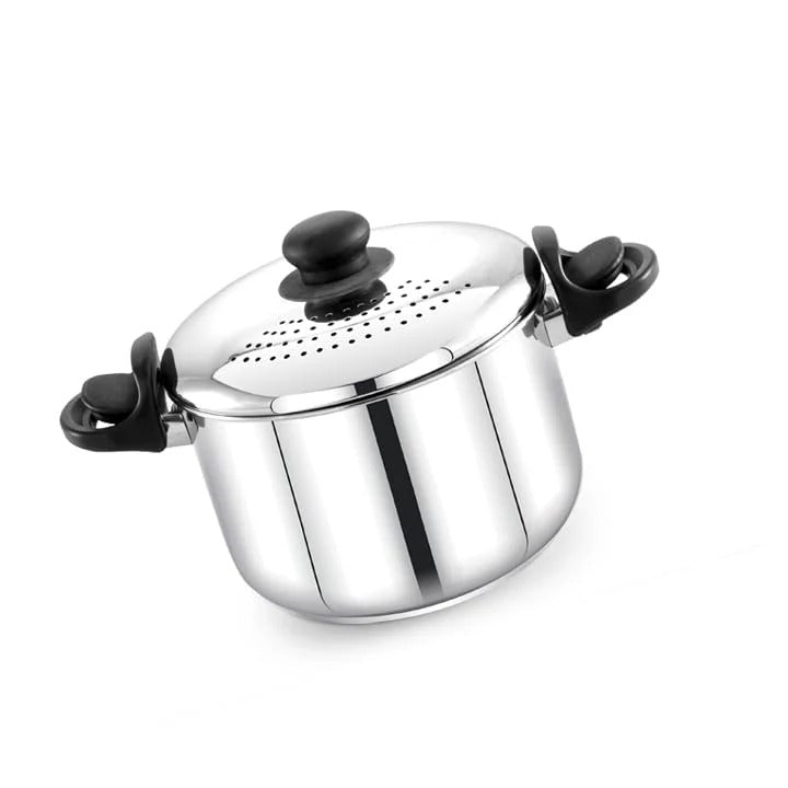 PrayLady Stainless Steel Strainer Pot without Glass Lid Induction Base