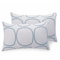 Huesland by Ahmedabad Cotton 144 TC Cotton Pillow Covers Set of 2 | White | Blue Circles