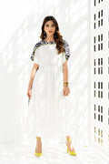 White Natural Viscose Rayon Caftan, Casual Wear Women's Kaftan