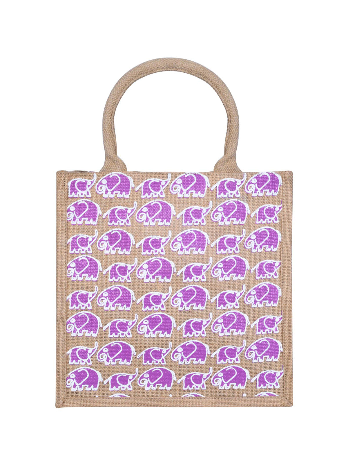 Jute Cottage Elephant Print Lunch Zipper Bag
