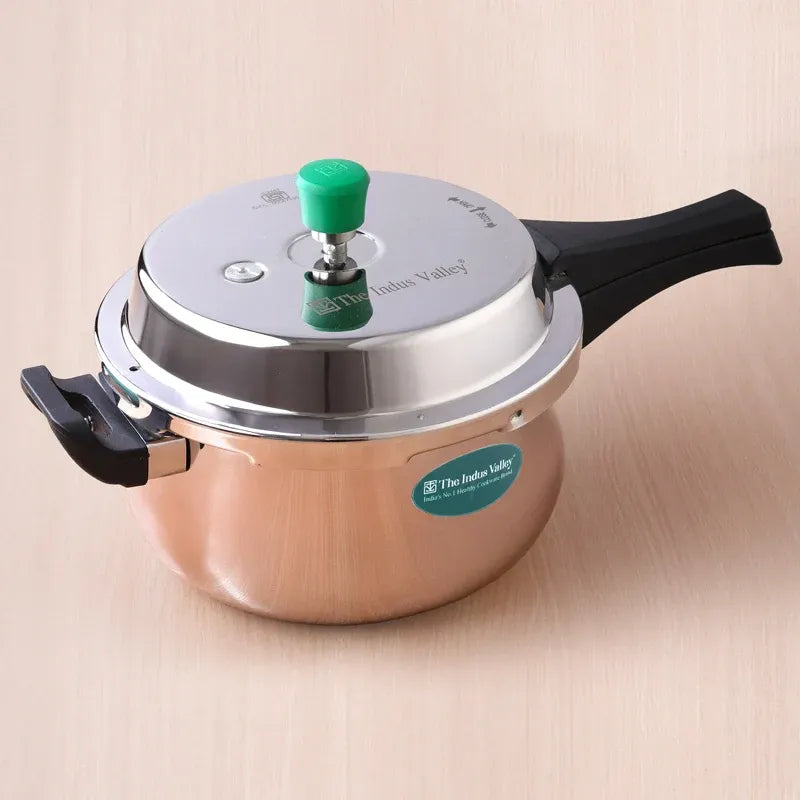The Indus Valley Tri-Ply Stainless Steel Outer Lid Handi Pressure Cooker