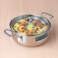 The Indus Valley Triply Handi Shaped Stockpot with Glass Lid 2L