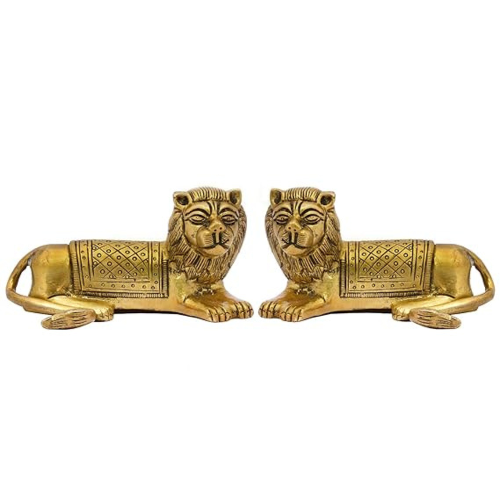 The Advitya Brass Lion Idol for Vastu Sashtra and Feng Shui for Home Decor Statue Wild Animal Collectible