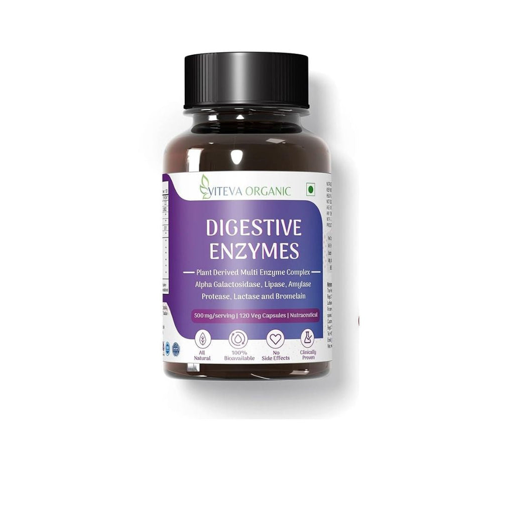 Viteva Organic Digestive Enzymes for Adults - 500mg - 120 Veg Cap