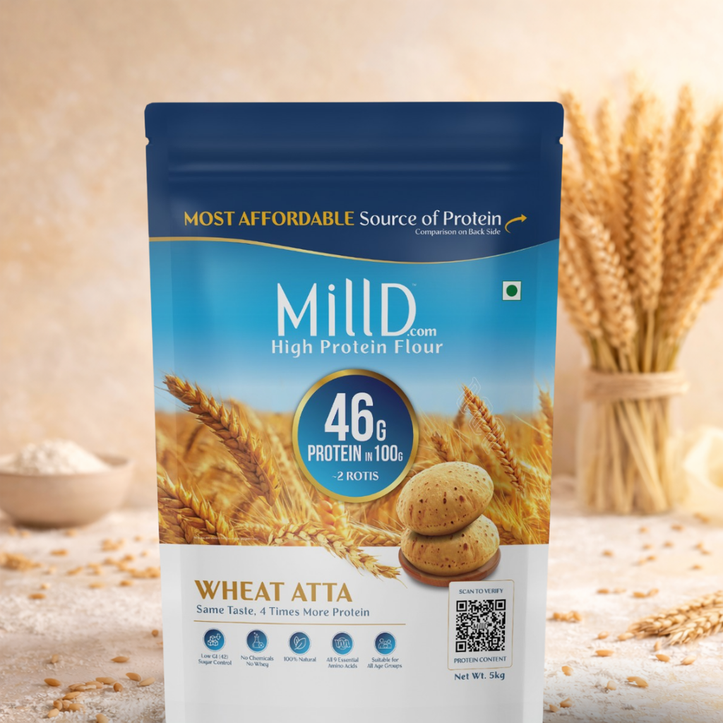 Mill'D High Protein Wheat Flour | 46 G Protein - 2 kg