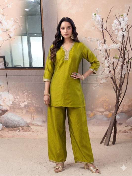 Anaita Yellow Stylish Readymade Co-Ords Set