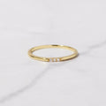 Cubic Zirconia Sterling Silver Ring Simple Diamond Thin Ring