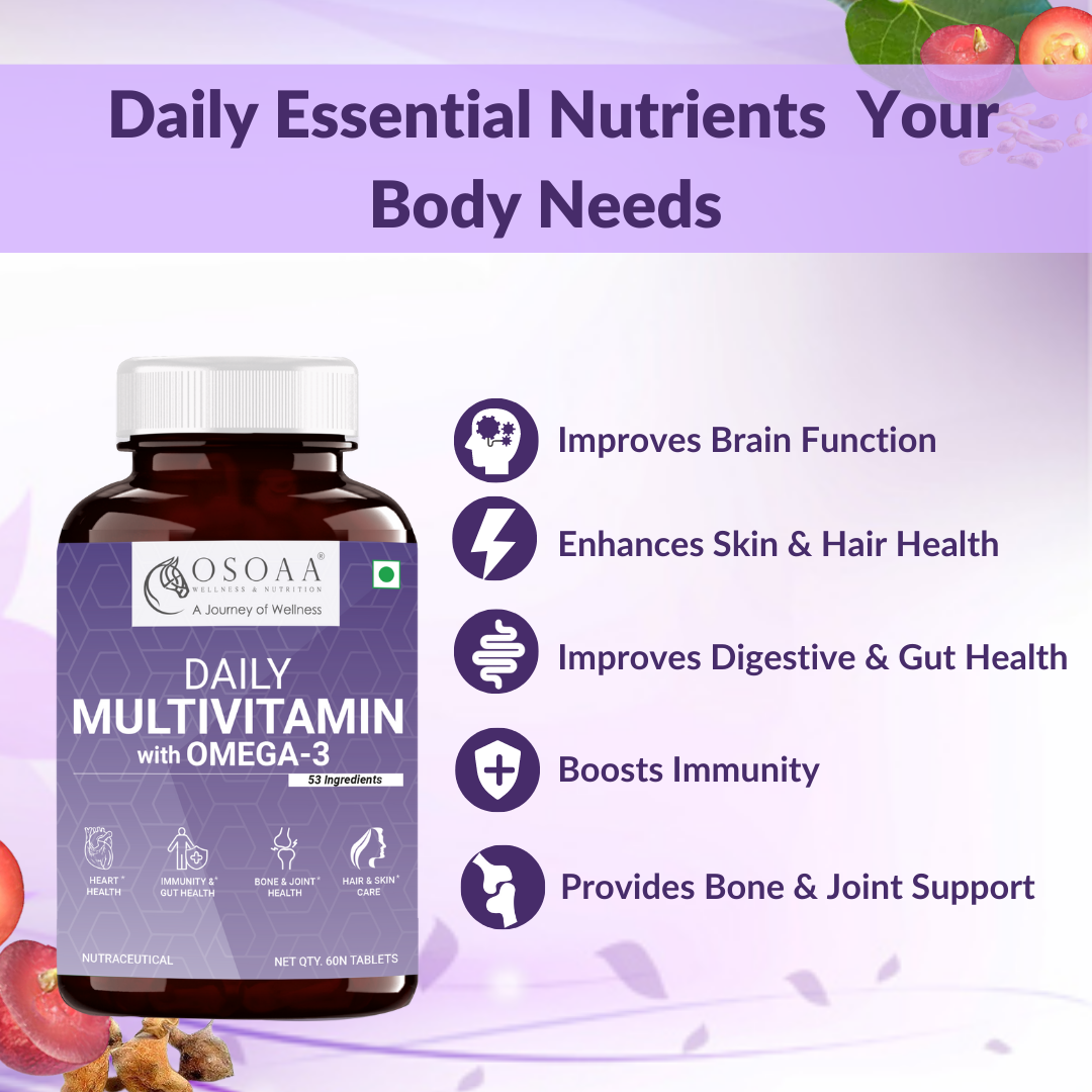 Osoaa Vitamin D3 K2 (MK7) B12 & Ashwagandha & Daily Multivitamin Combo
