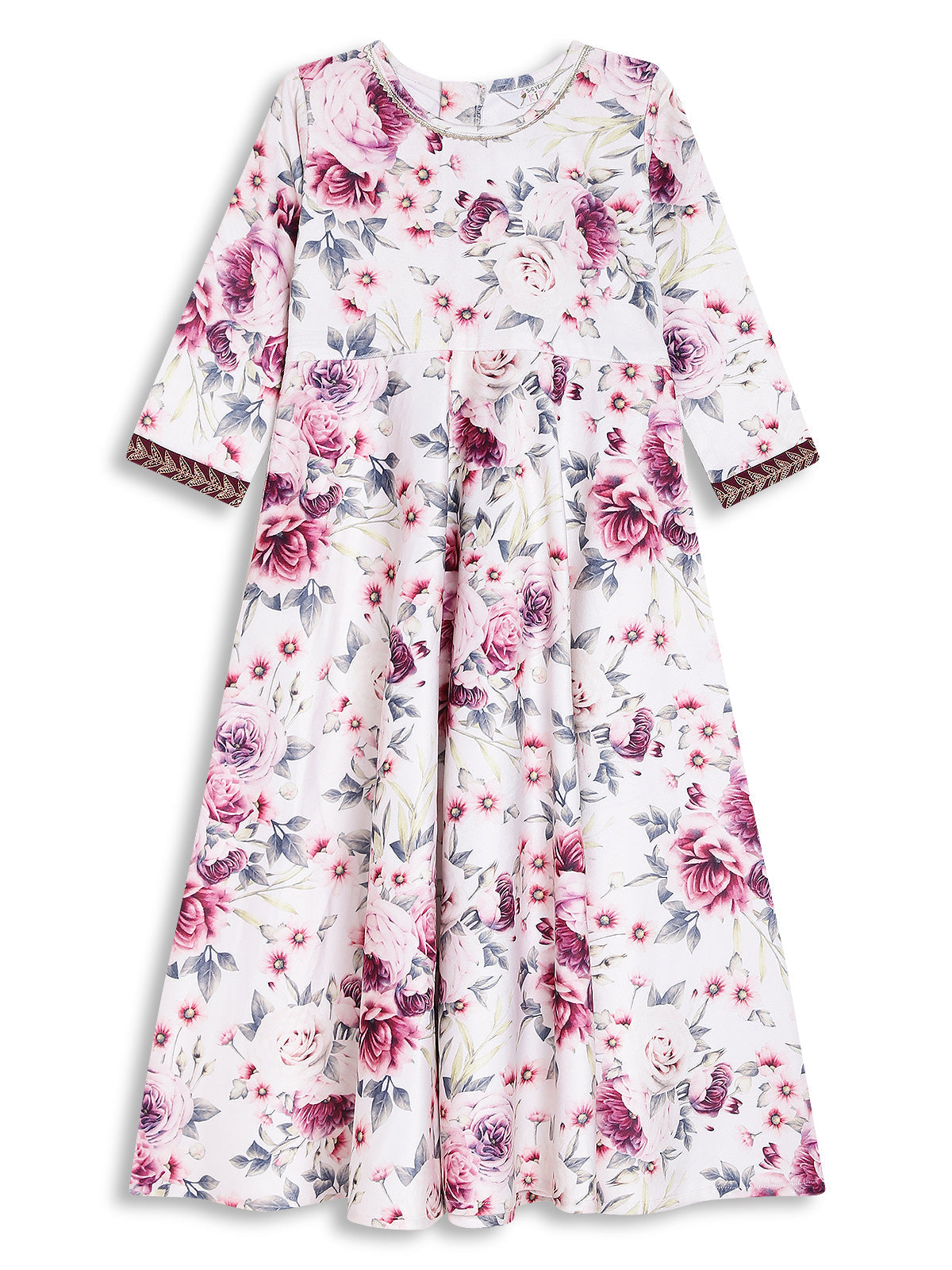Ahalyaa Girls Printed A Line Maxi Kids Ethnic Dresses