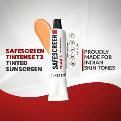 Chosen Tintense Beige Shade Tinted Sunscreen SPF 50+ Pa++++ 6-Hour Water Resistance, No White Cast