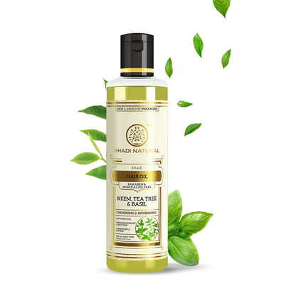 Khadi Natural Neem, Teatree and Basil Herbal Hair Oil