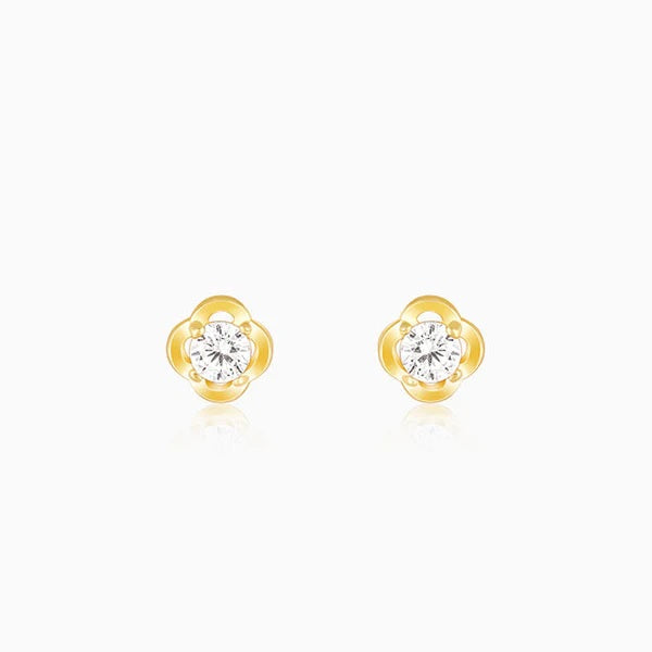 Golden Mini Floral Earrings