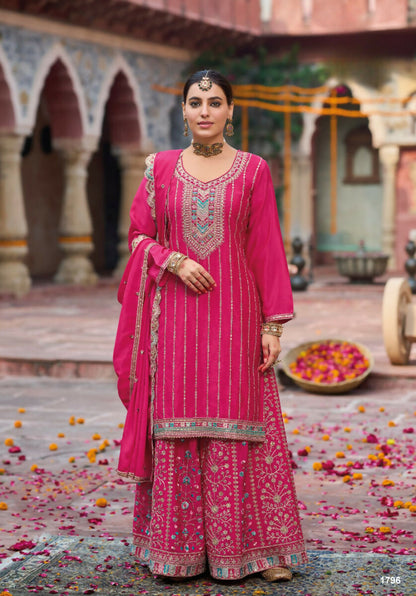 Anaita Rani Pink Premium Embroidery Dhaga Sequin Work Ready Made Suit